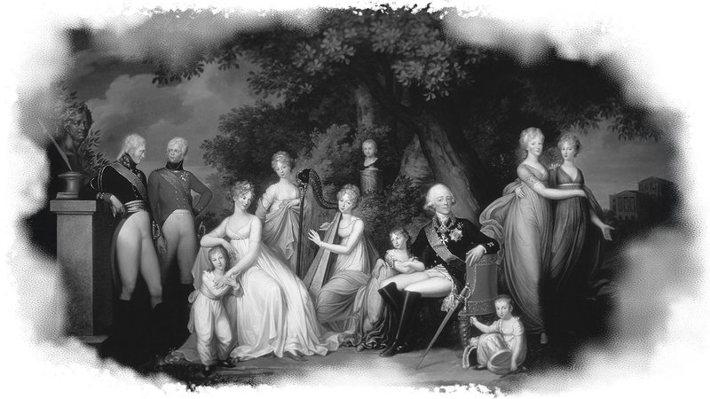 Портрет Павла I с семьей. Герард фон Кюгельген, 1800 год