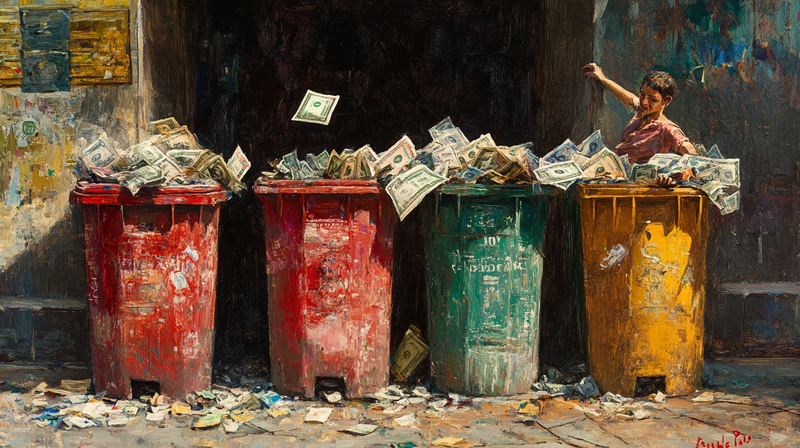 banknotes_in_trash_cans