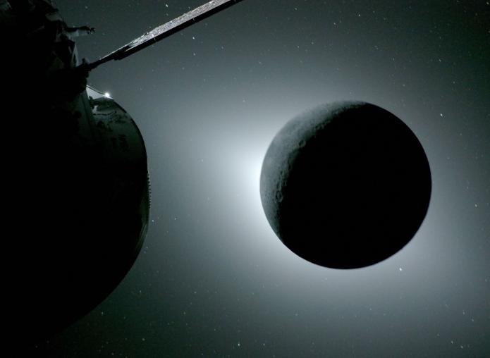 Солнечное затмение, снятое из космоса NASA