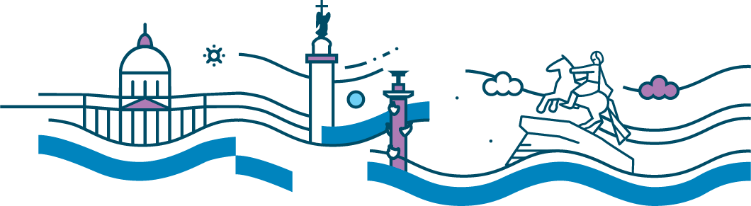 абстракция с башней и памятником