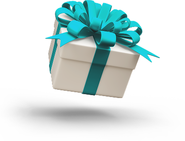 Подарок с бирюзовым бантом