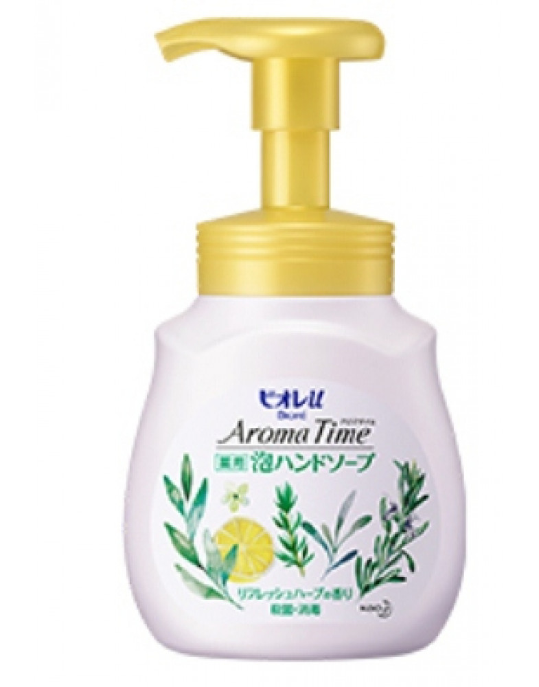 Пенное мыло для рук с антибактериальным эффектом с ароматом трав 'biore u aroma time'