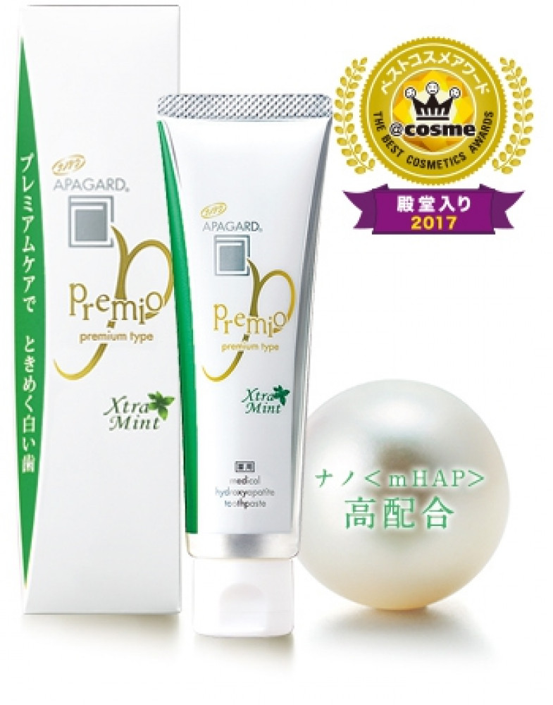 Высокоэффективная отбеливающая зубная паста с нано-гидроксиапатитом с освежающим мятным вкусом 'premio xtra mint