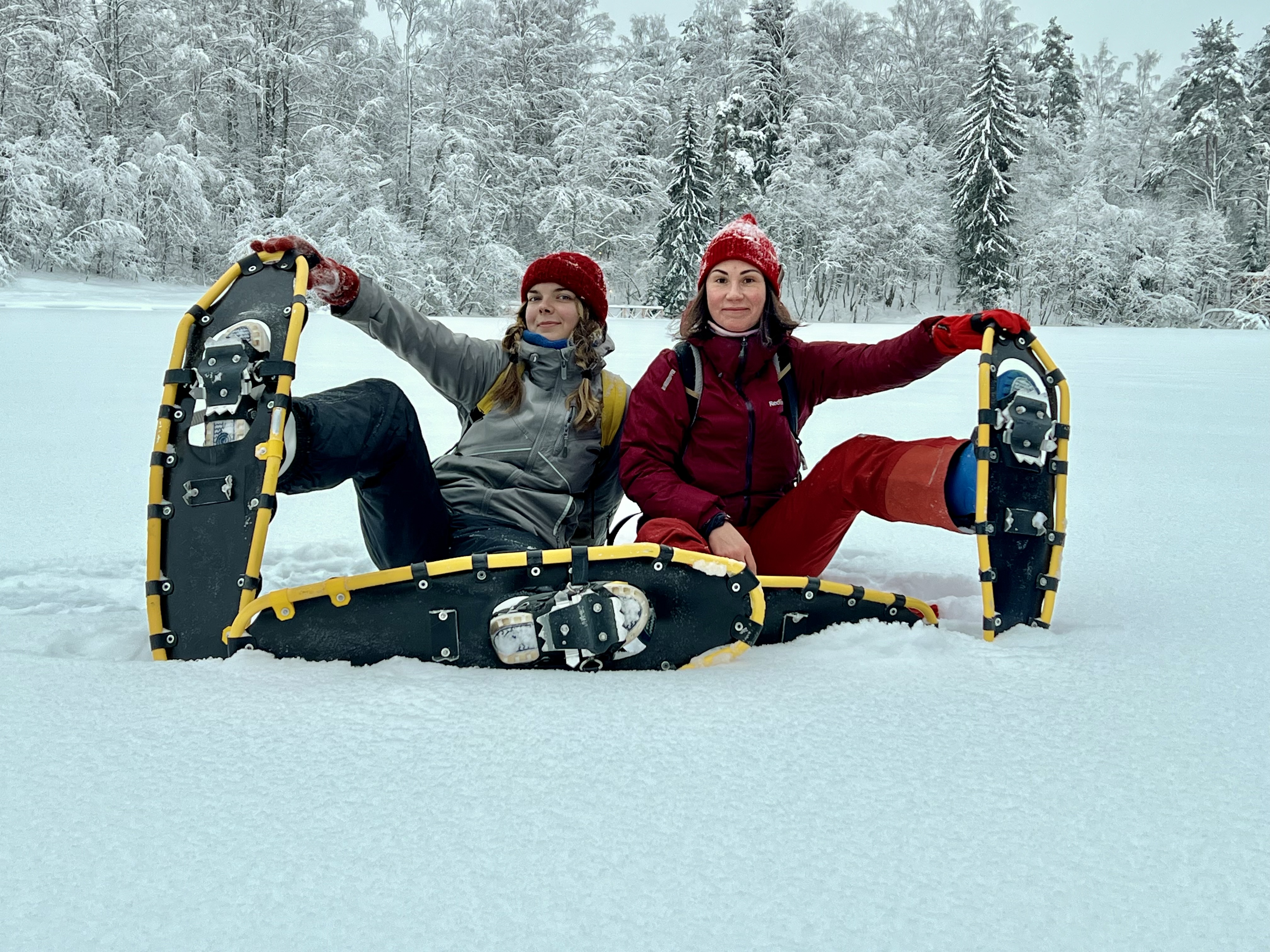 поход на снегоступах на выходные в Ленобласти и Карелии