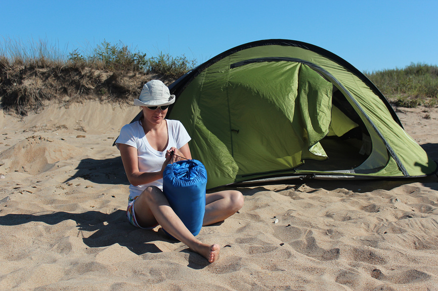 Упаковка спальника в чехол