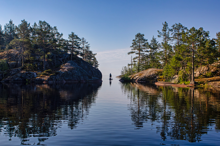 Прогулка по Ладожским шхерам, сап сёрфинг, Карелия