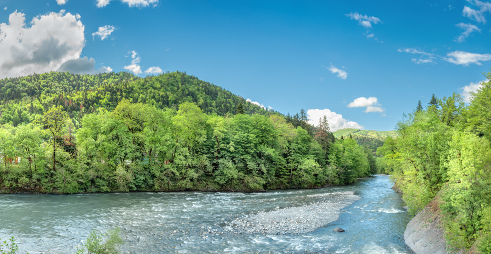 Горная река Белая, гранитный каньон, Хаджохская теснина