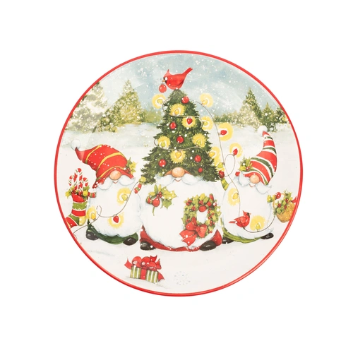 Купить Тарелка закусочная «‎Рождественские гномы с елочкой»‎, 22 см от Certified International