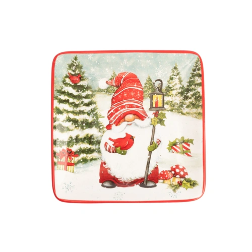 Купить Тарелка пирожковая «Рождественские гномы с фонарем», 15х15 см от Certified International