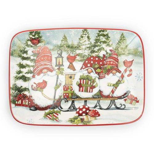 Купить Блюдо прямоугольное "Рождественские гномы" 35,5х25,5 см от Certified International