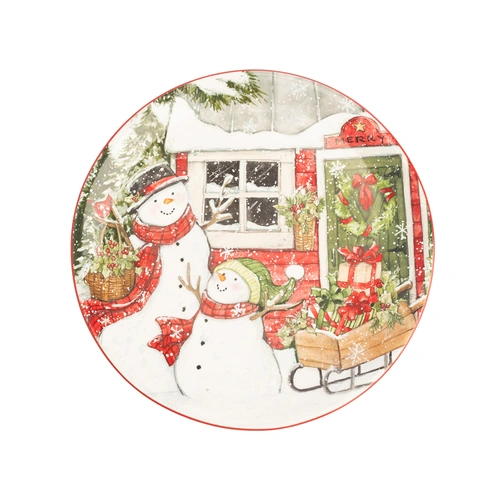 Купить Тарелка закусочная «Дом снеговика. Два снеговика», 23 см от Certified International