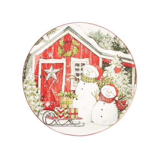 Купить Тарелка закусочная «Дом снеговика. Два снеговика», 23 см от Certified International