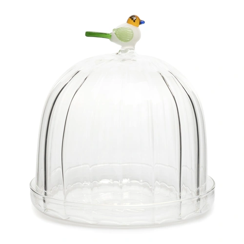 Купить Клош стеклянный BIRD и блюдо, 14 см от ICHENDORF