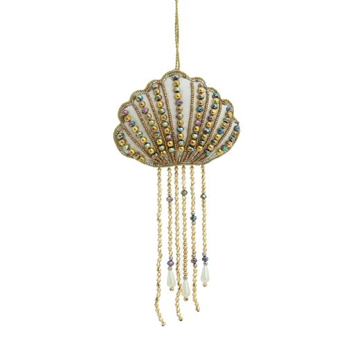 Купить Ёлочная игрушка Embroidery Beads Jellyfish Gold-Multi 11 cm от Хоум Концепт