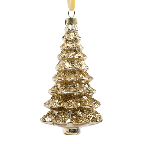 Купить Елочная игрушка елочка золотая, 12 см от Shishi