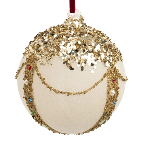 Купить Елочная игрушка стеклянный шар, 12 см от Shishi