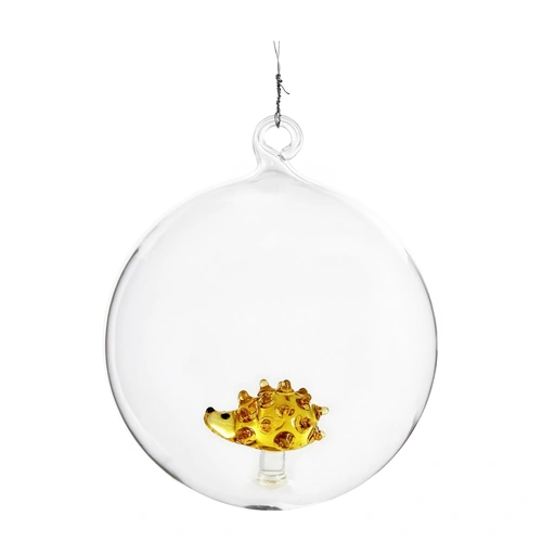 Купить Стеклянный шар с коричневым ежом внутри, 10 см от Shishi