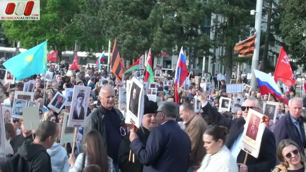 Unsterbliches Regiment. 9. Mai. Tag des Sieges in Wien 2025. Österreich by RussianAustria.com