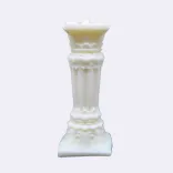 Dekokerze „Römische Säule“, weiß — Vorschau 1