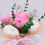 Osterzauber – Festlicher Kerzenstrauß in Rosa &amp; Weiß — Vorschau 4