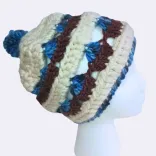 Handgehäkelte Wollmütze mit Muffins &amp; blauem Bommel – Süß &amp; Warm — Vorschau 1