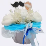 Eleganter Kerzenstrauß in Weiß &amp; Blau — Vorschau 1