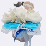 Eleganter Kerzenstrauß in Weiß &amp; Blau — Vorschau 4