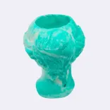 Antike Kopf-Vase – Einzigartiges Design in Grün-Blautönen — Vorschau 3