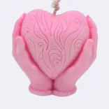 Dekokerze "Herz in den Händen",pink — Vorschau 1