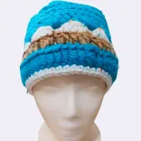 Handgehäkelte Acrylmütze mit Muffins &amp; weißem Bommel – Farbig &amp; Warm — Vorschau 1