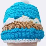 Handgehäkelte Acrylmütze mit Muffins &amp; weißem Bommel – Farbig &amp; Warm — Vorschau 2