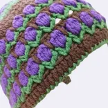 Handgehäkelte Acrylmütze mit buntem Tulpenmuster – Einzigartig &amp; Warm — Vorschau 3