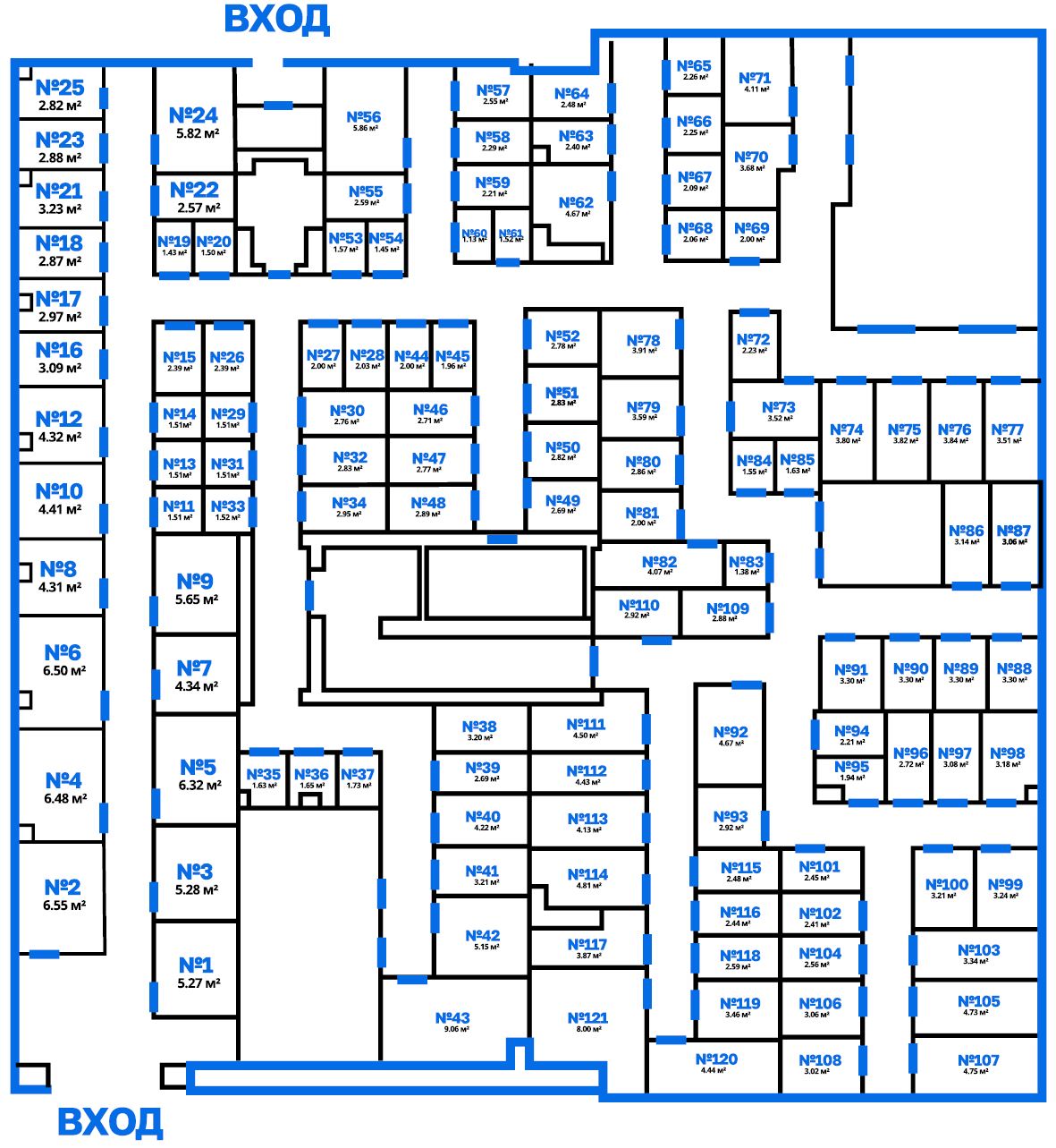 Схема расположения кладовых