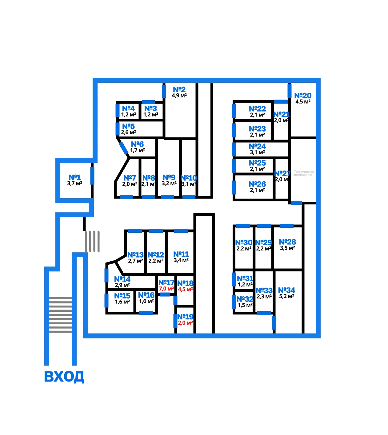 Схема расположения кладовых