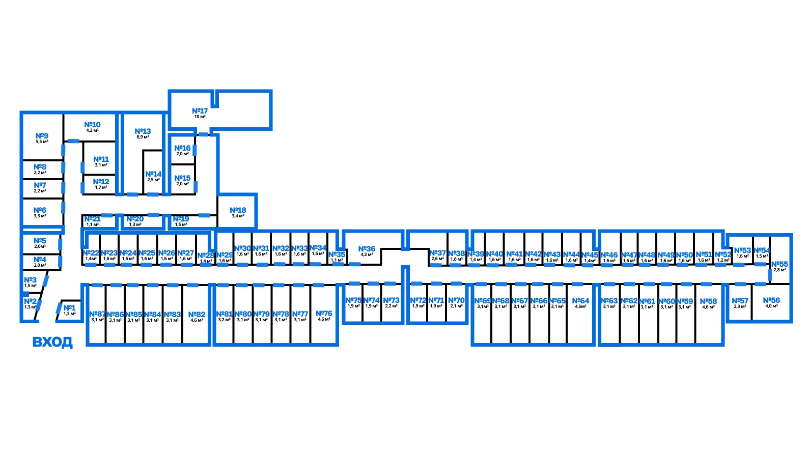 Схема расположения кладовых