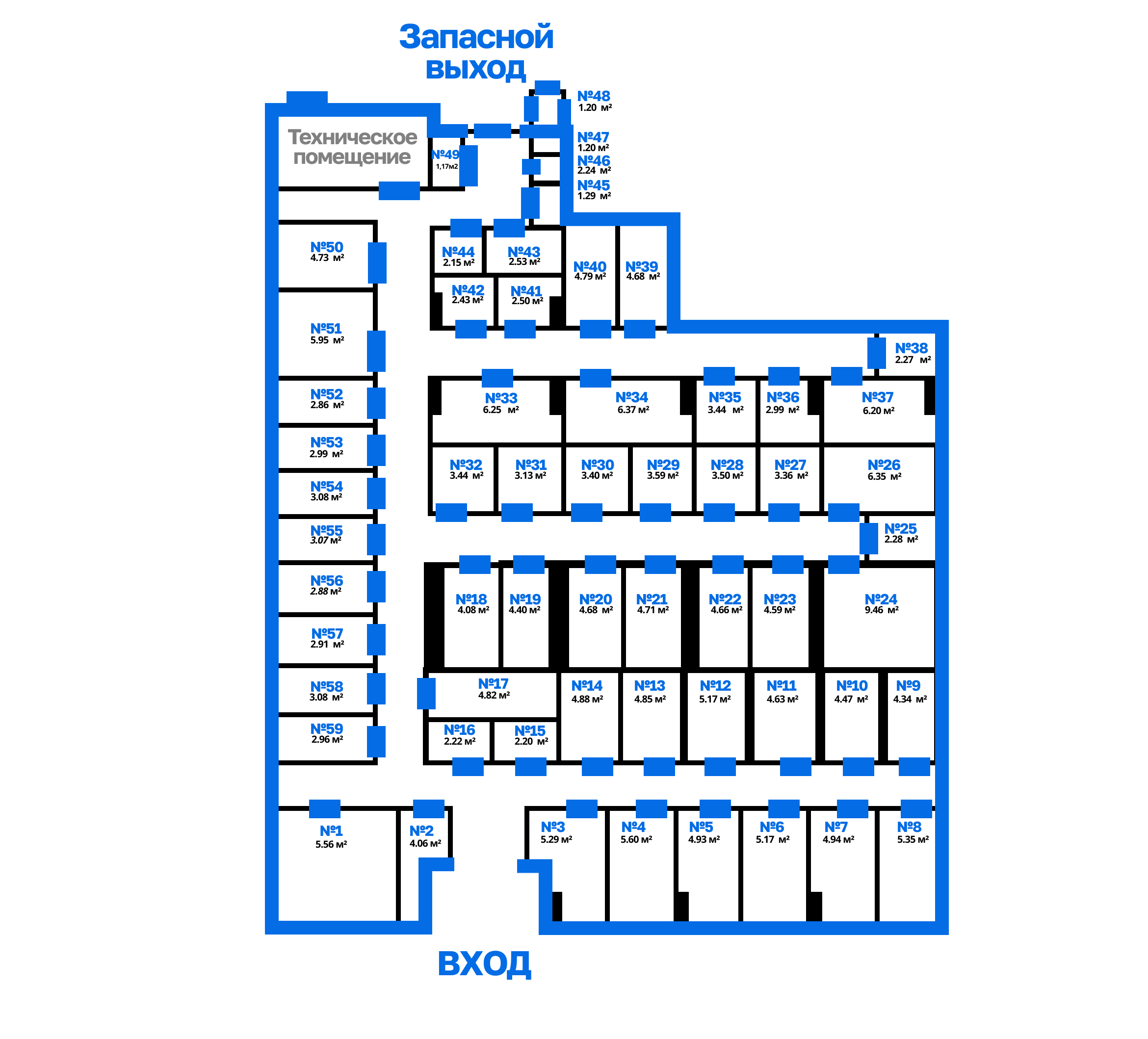 Схема расположения кладовых