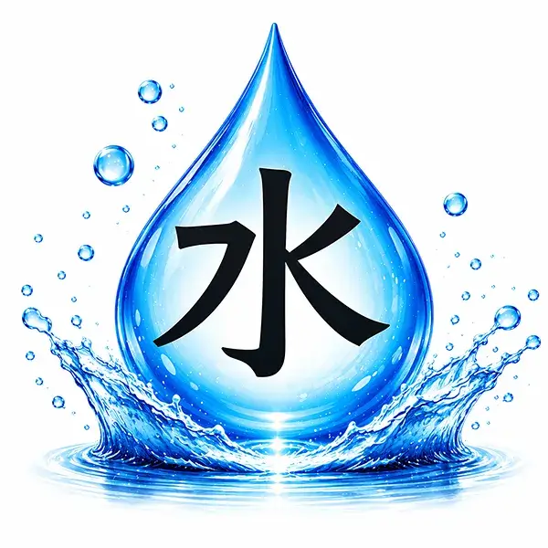 Иероглиф воды 水 через визуальную ассоциацию