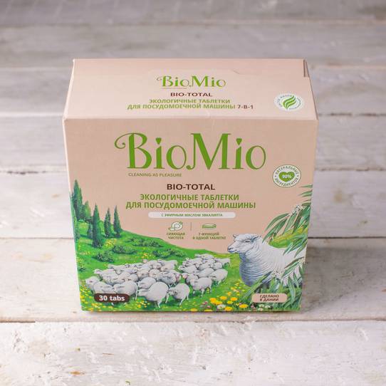 Экологичные таблетки для посудомоечной машины с эвкалиптом "BIO MIO" ~ 30 шт.