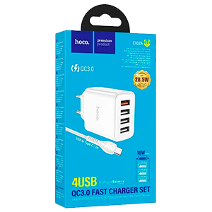 СЗУ  Hoco C102A QC3.0 4 USB 28,5W