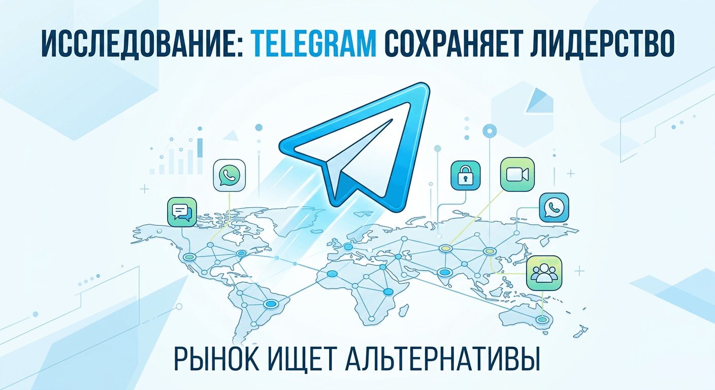 Исследование: Telegram сохраняет лидерство, рынок ищет альтернативы