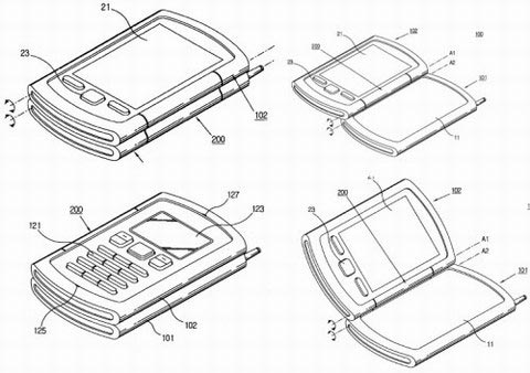 Samsung запатентовала еще один шарнирный мобильный телефон