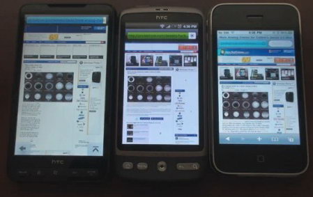 Apple iPhone 3GS  HTC Desire, HTC HD2