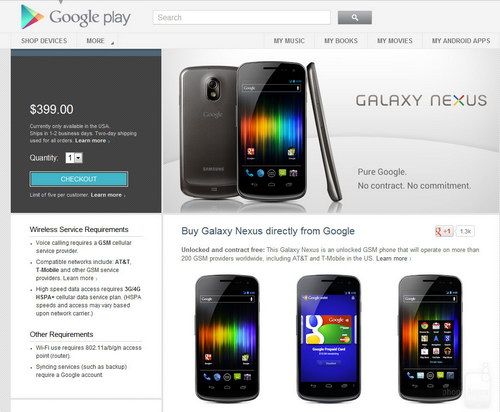 Google  : Galaxy Nexus  $399