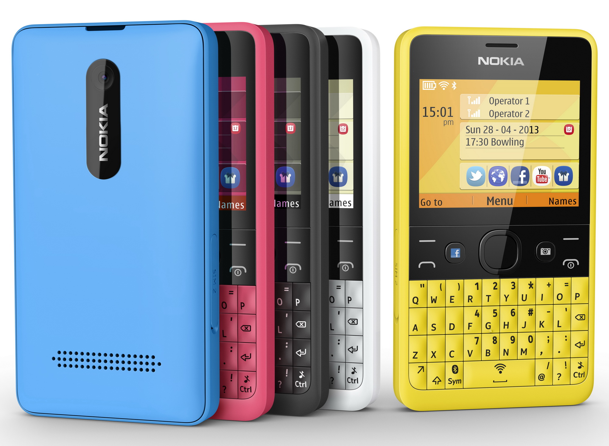 Nokia Asha 210 – яркий моноблок с QWERTY-клавиатурой