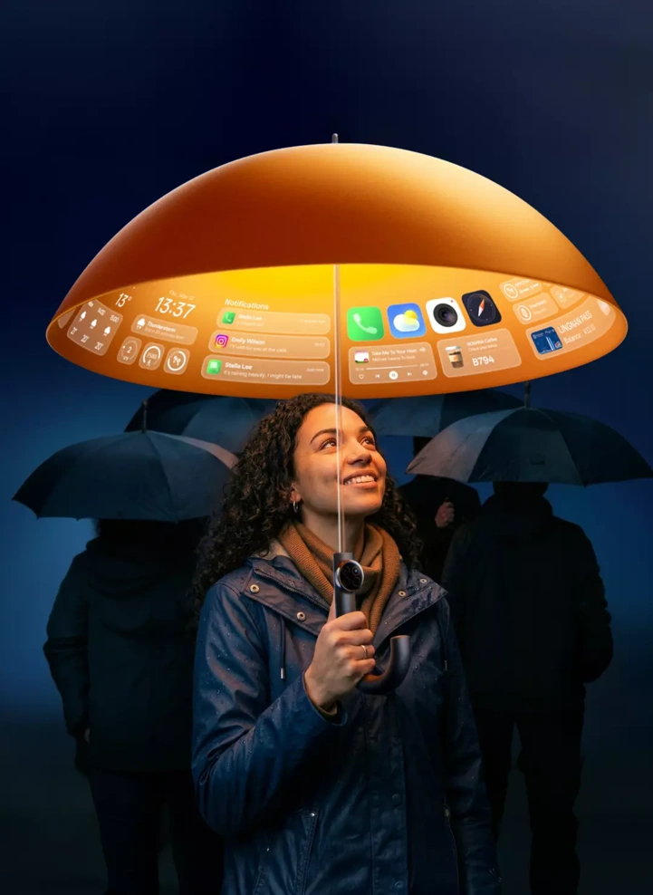 Представлен OPPO Find U: революционный умный зонт, меняющий цвета