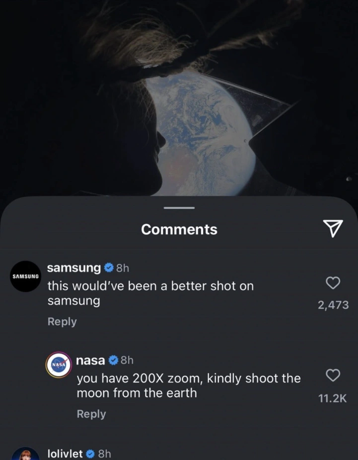 Samsung решила подколоть Apple, но была освистана NASA