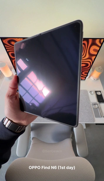 Вот, как выглядит «бескладочный» экран OPPO Find N6 спустя месяц