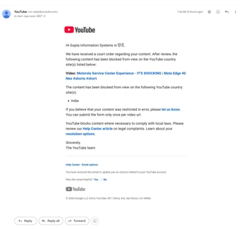 Motorola через суд блокирует YouTube-ролики неугодных блогеров