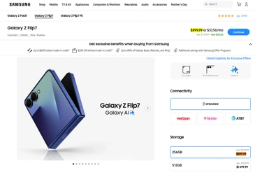Samsung продаёт восстановленные Galaxy Z Fold 7 и Flip 7 дороже новых