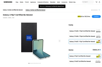 Samsung продаёт восстановленные Galaxy Z Fold 7 и Flip 7 дороже новых